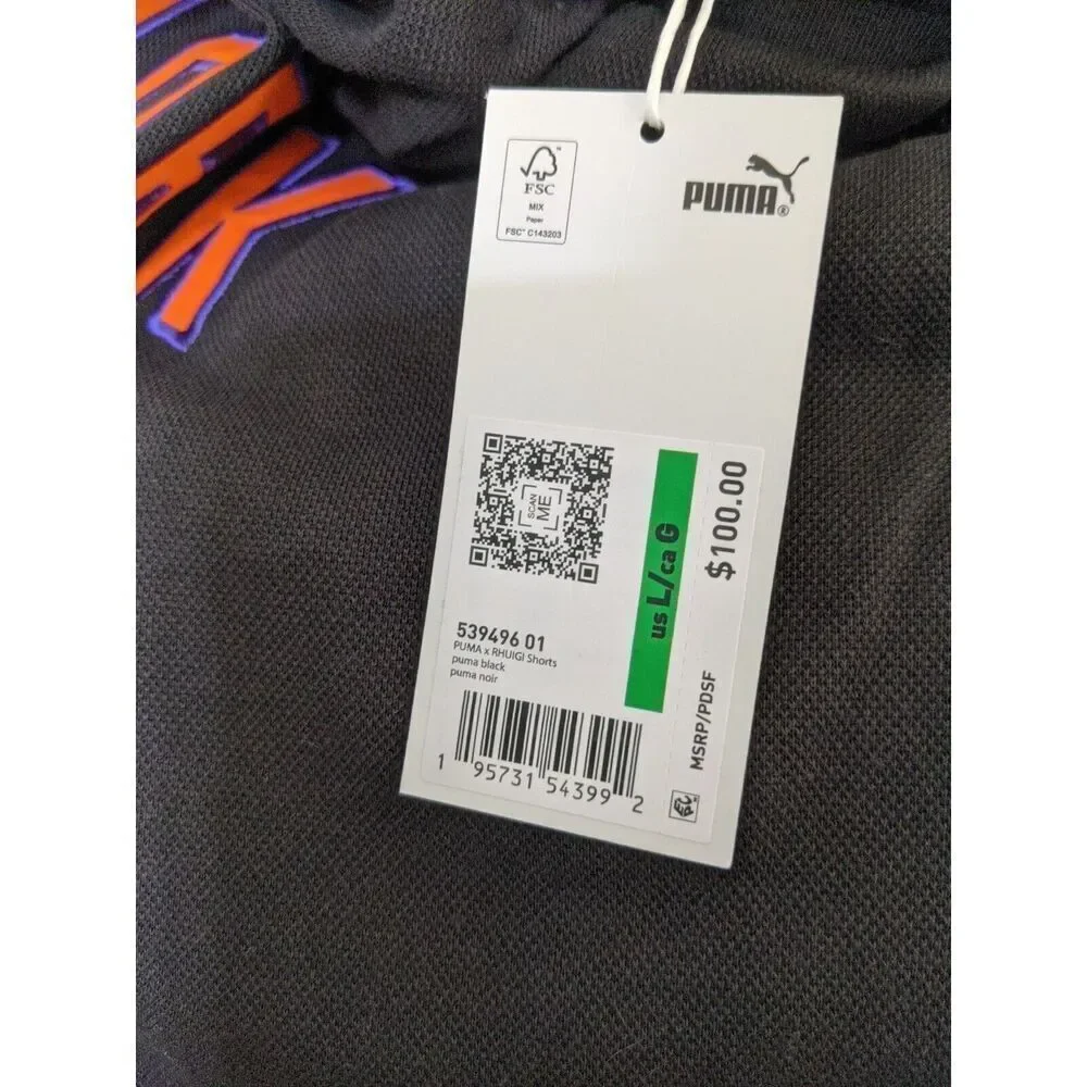 PUMA X RHUIGI Men's New York Casual Athletic Basketball Shorts Black L 539496-01 - Picture 13 of 13